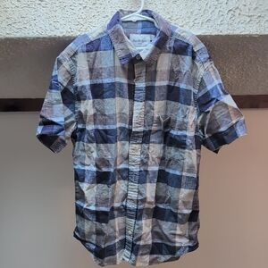 Goodfellow & Co Men's Plaid Shirt in Blue and Tan